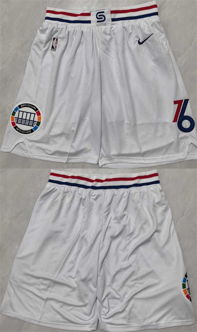 Mens Philadelphia 76ers White Shorts->chicago bulls->NBA Jersey
